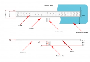 Sprchový odvodňovací žláb Gold 600 mm