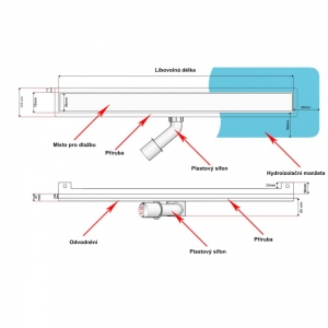 Nástěnný sprchový odvodňovací žláb Silver pro obklad 1100 mm